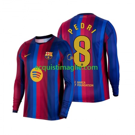 Divisa di Calcio Barcellona Pedri 8 Prima 2026/2027 Manica Lunga